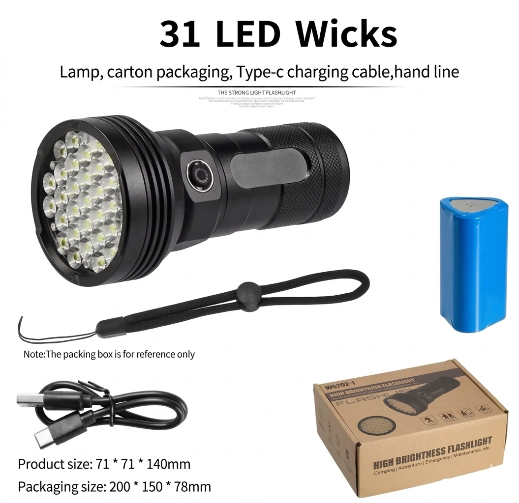 Wide Rechargeable LED Flashlight