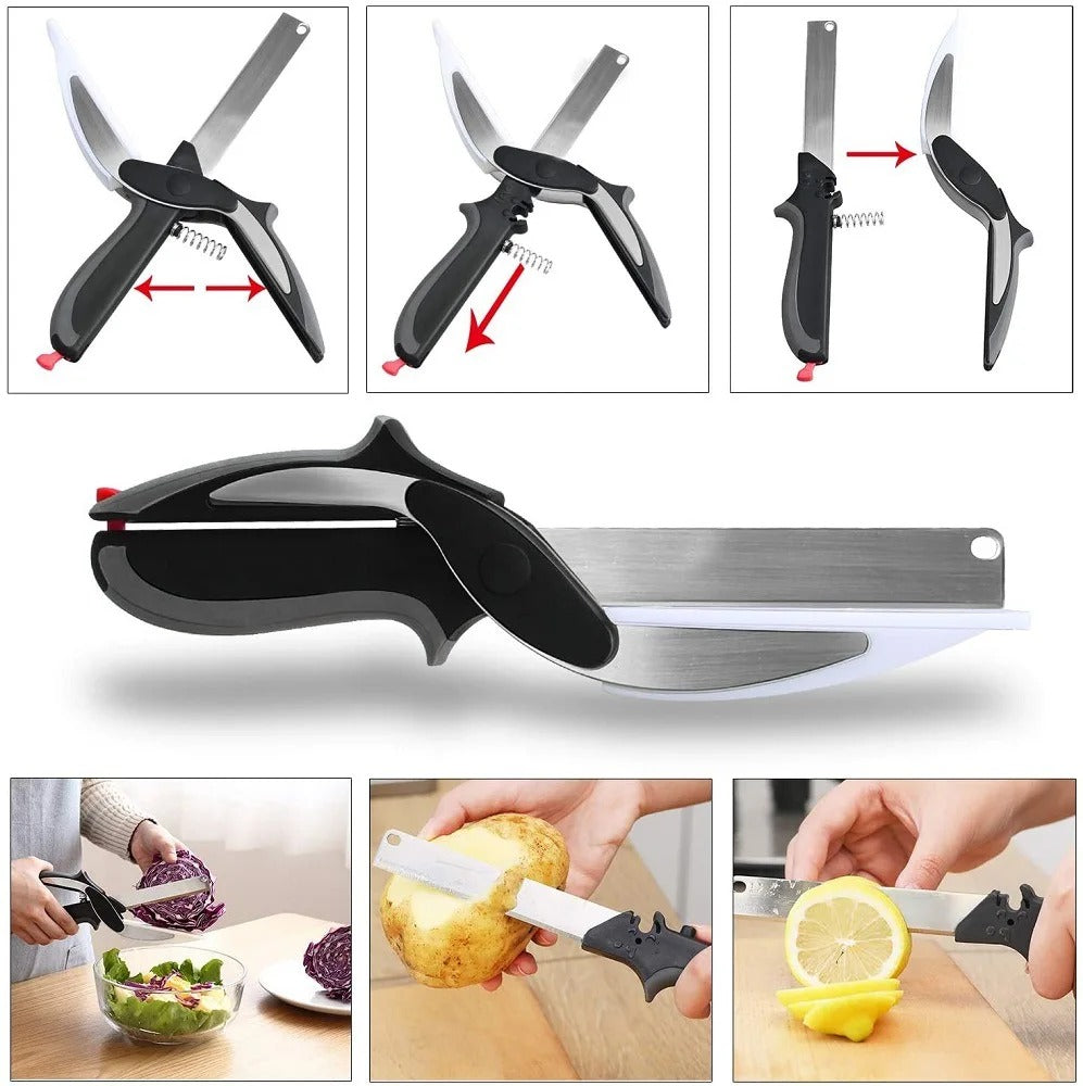 2 in 1 Kitchen Scissors and Knife