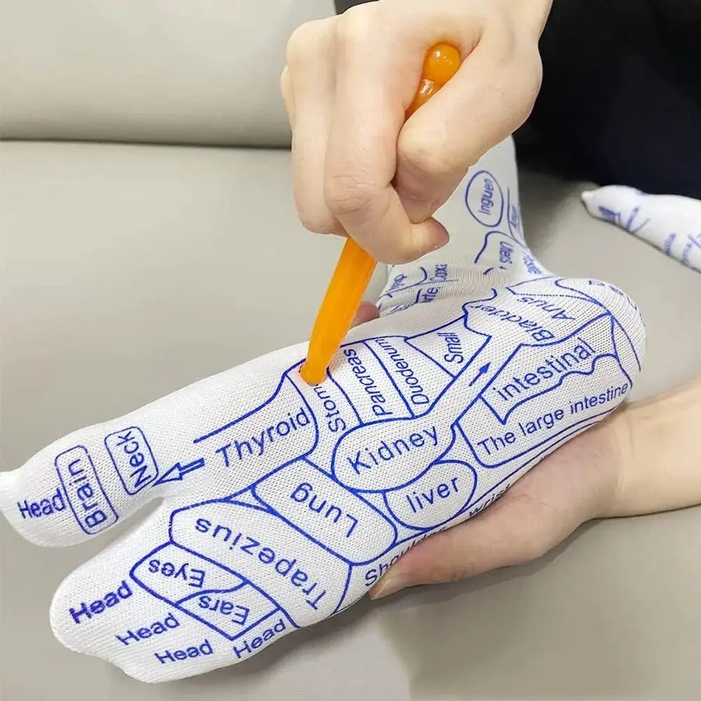 Reflexology Socks and Massage Stick Set