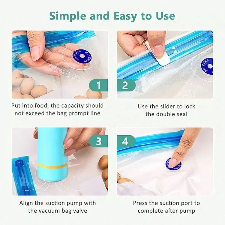 Reusable Vacuum Bags - Set of 10 (Without Pump)