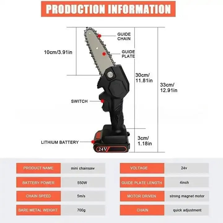Mini Chainsaw With Battery