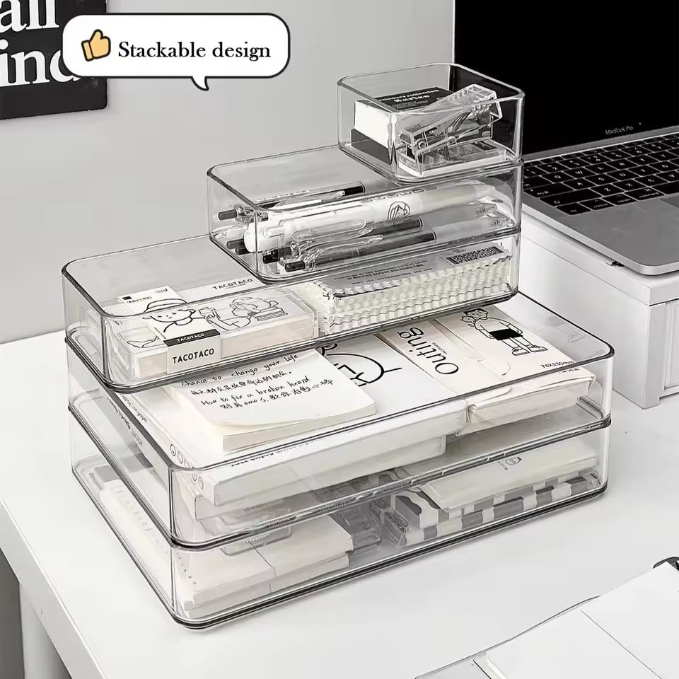 Clear Desk Drawer Organizer