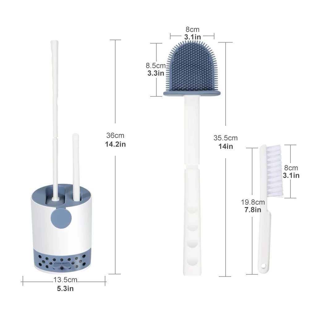 2 in 1 Toilet Brush Set