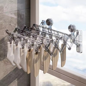 Foldable Suction Clothes Drying Rack