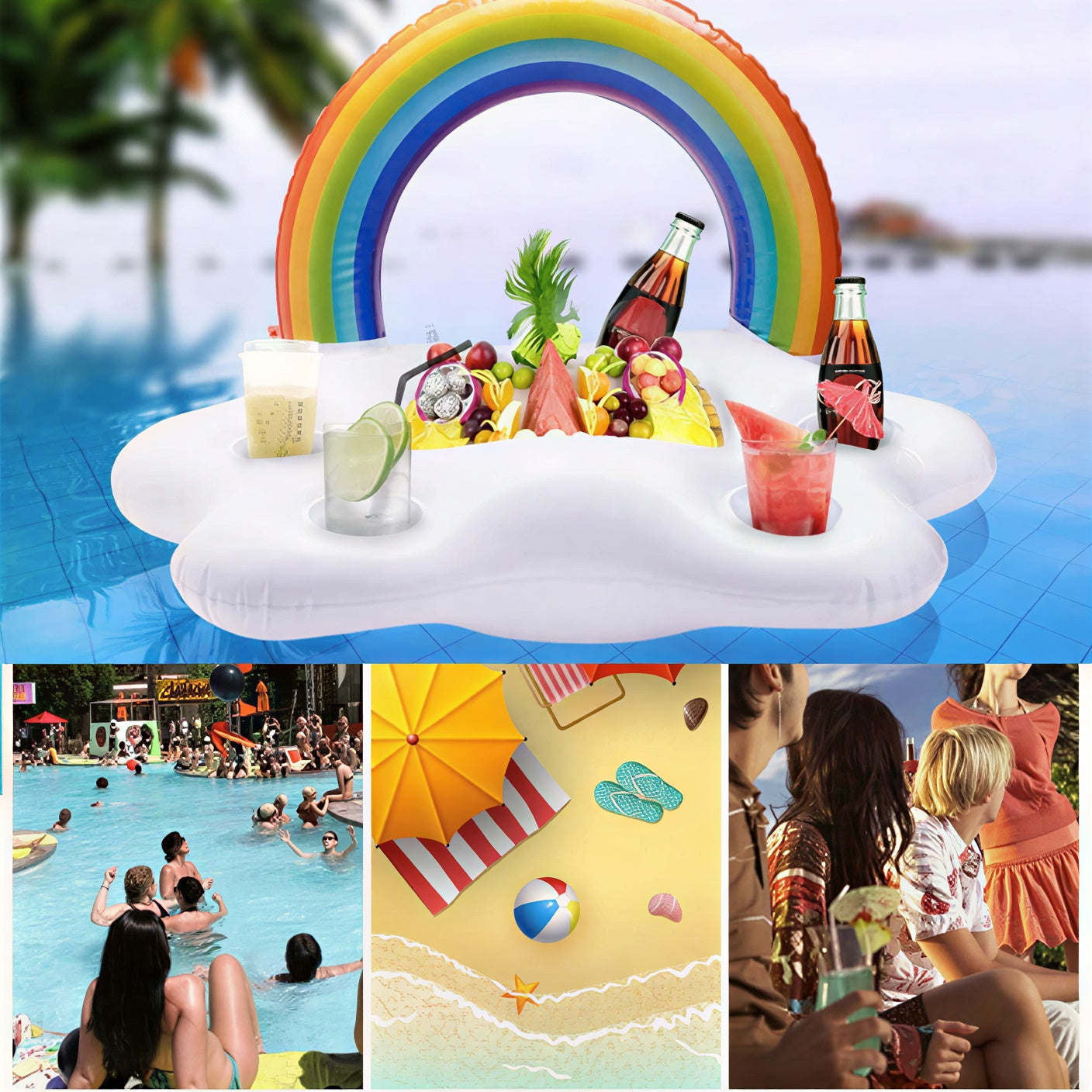 Inflatable Rainbow Floating Bar