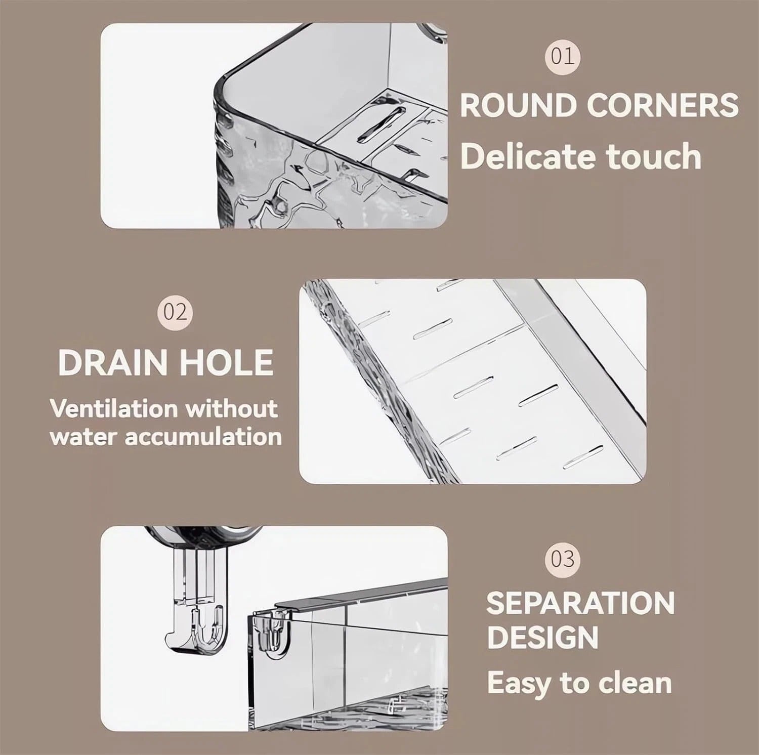 Acrylic Suction Shower Storage