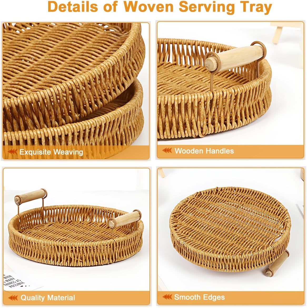 Decorative Serving Rattan Tray