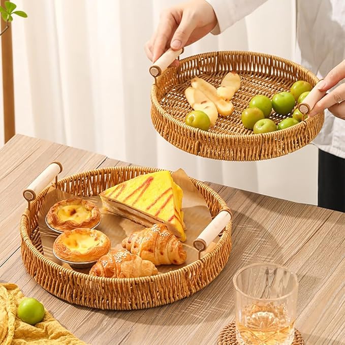 Decorative Serving Rattan Tray