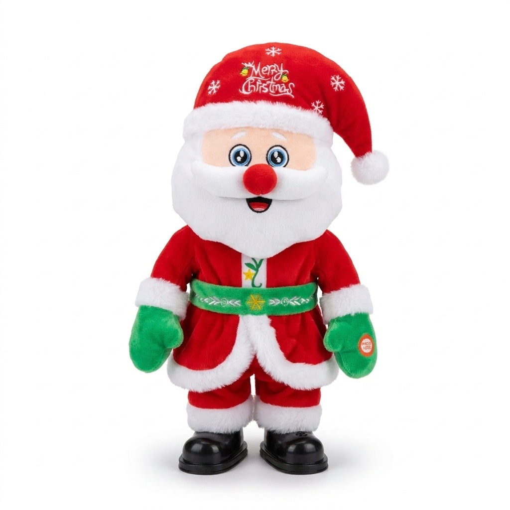 Singing and Talking Christmas Plush Toy - Static: Santa (white background)