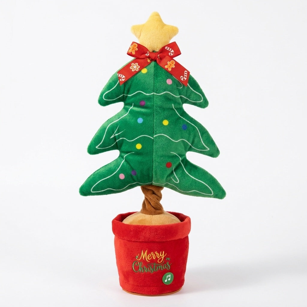 Singing and Talking Christmas Plush Toy - Static: Christmas Tree (white background)