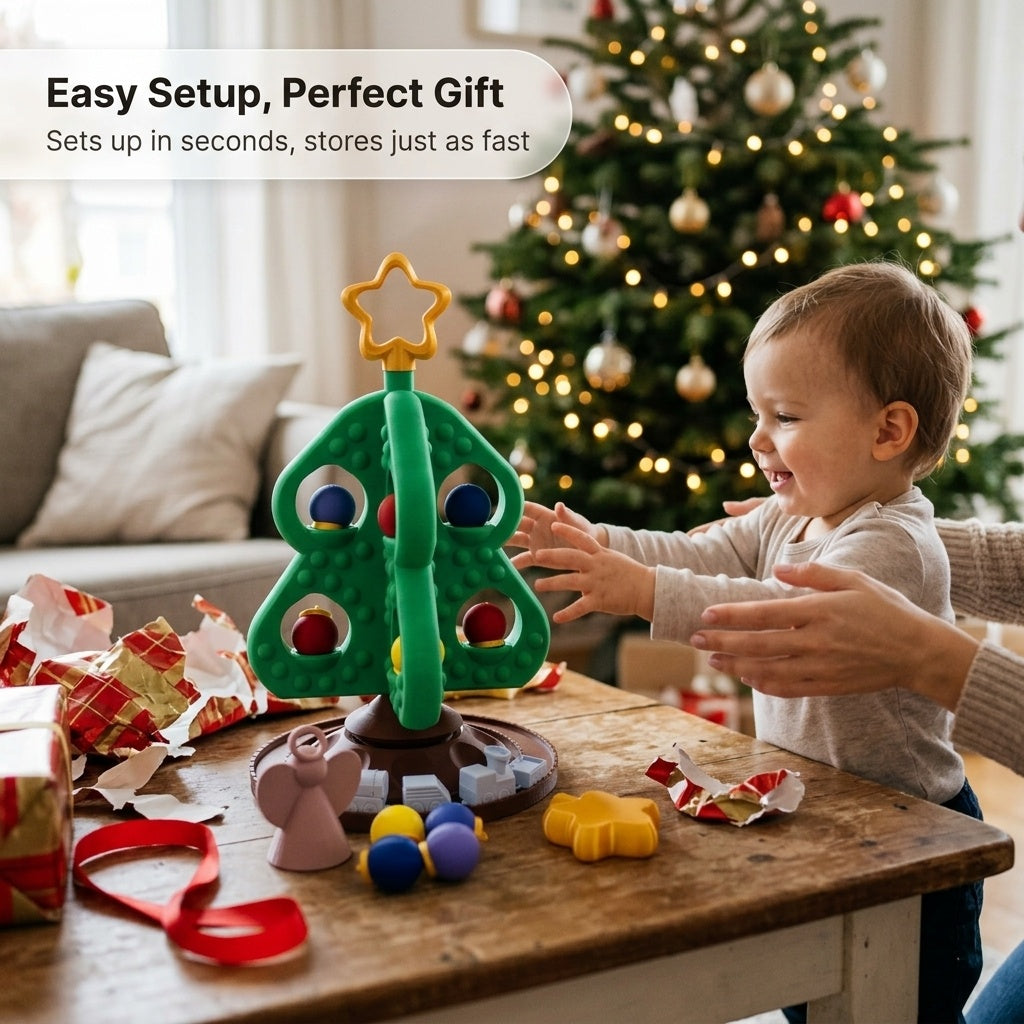 Christmas tree toy set as a holiday gift