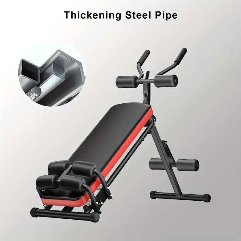 Adjustable Ab Crunch Bench with Resistance Bands