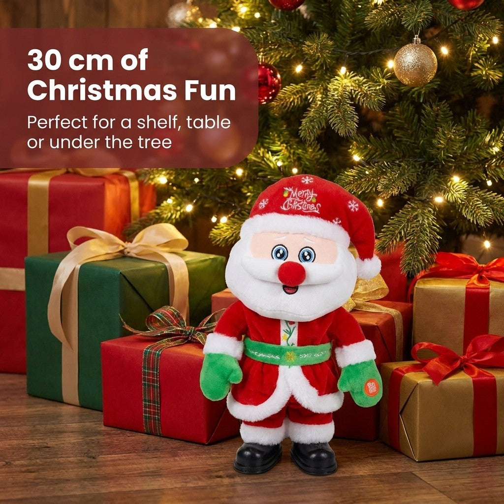 Singing and Talking Christmas Plush Toy - Feature: 30 cm of Christmas Fun (Santa)