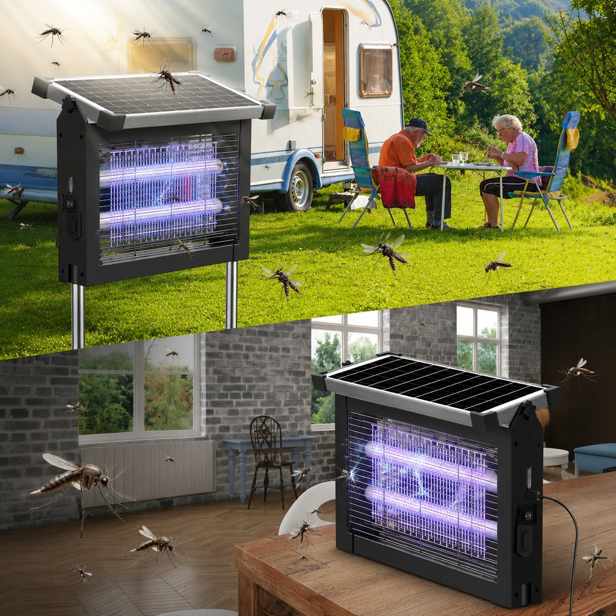 Solar Fly Zapper Lamp