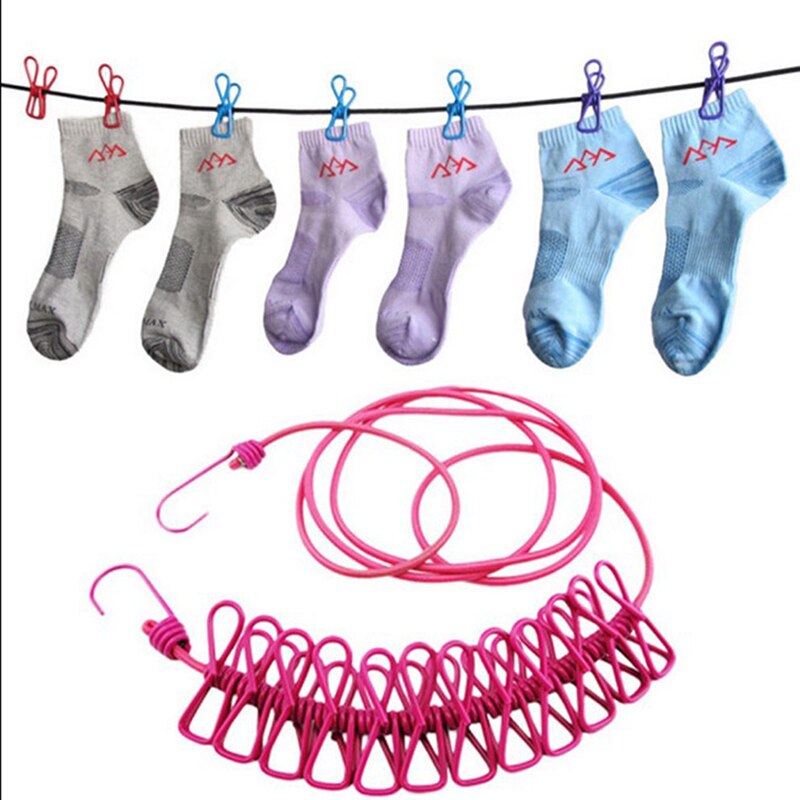 Elastic Clothesline with Clips