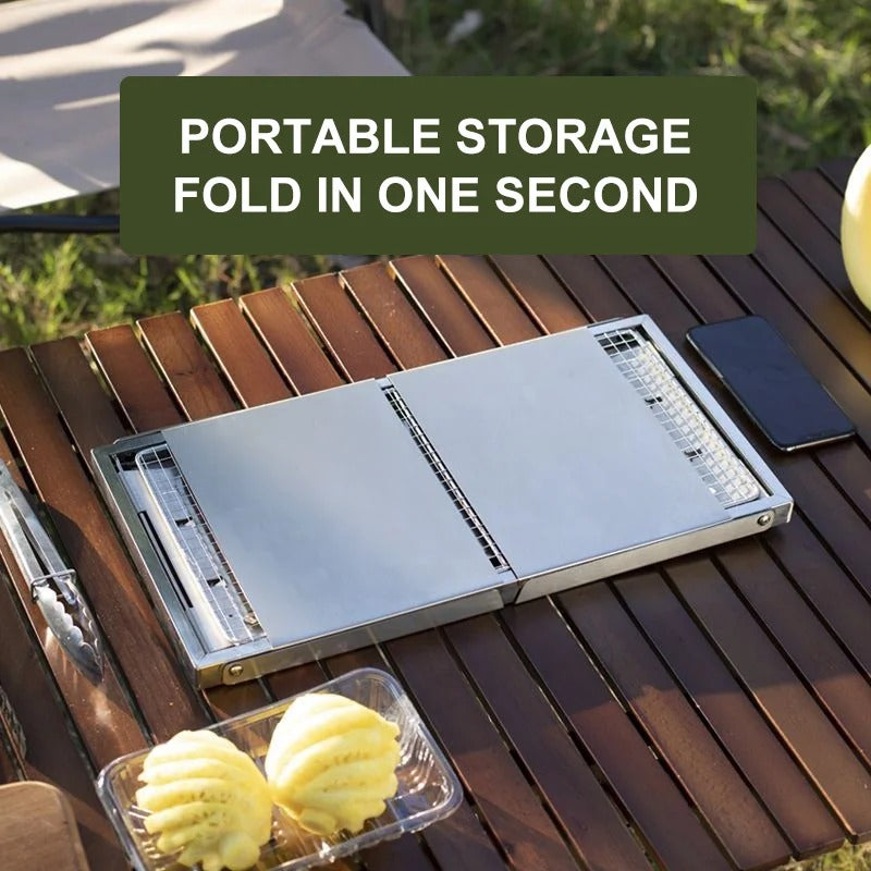 Foldable Barbecue Grill with Gloves