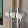 Multifunctional Mop Holder (2 clips and 3 hooks)