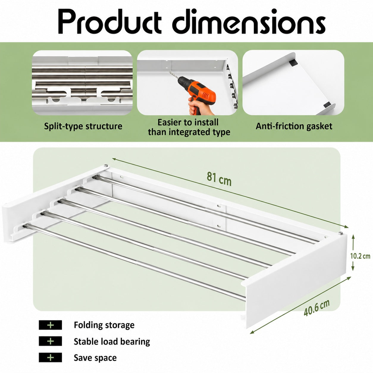 Wall Mounted Foldable Drying Rack