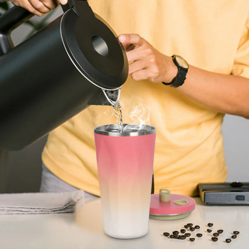 Gradient Sip Cup With Straw & Sip Lid