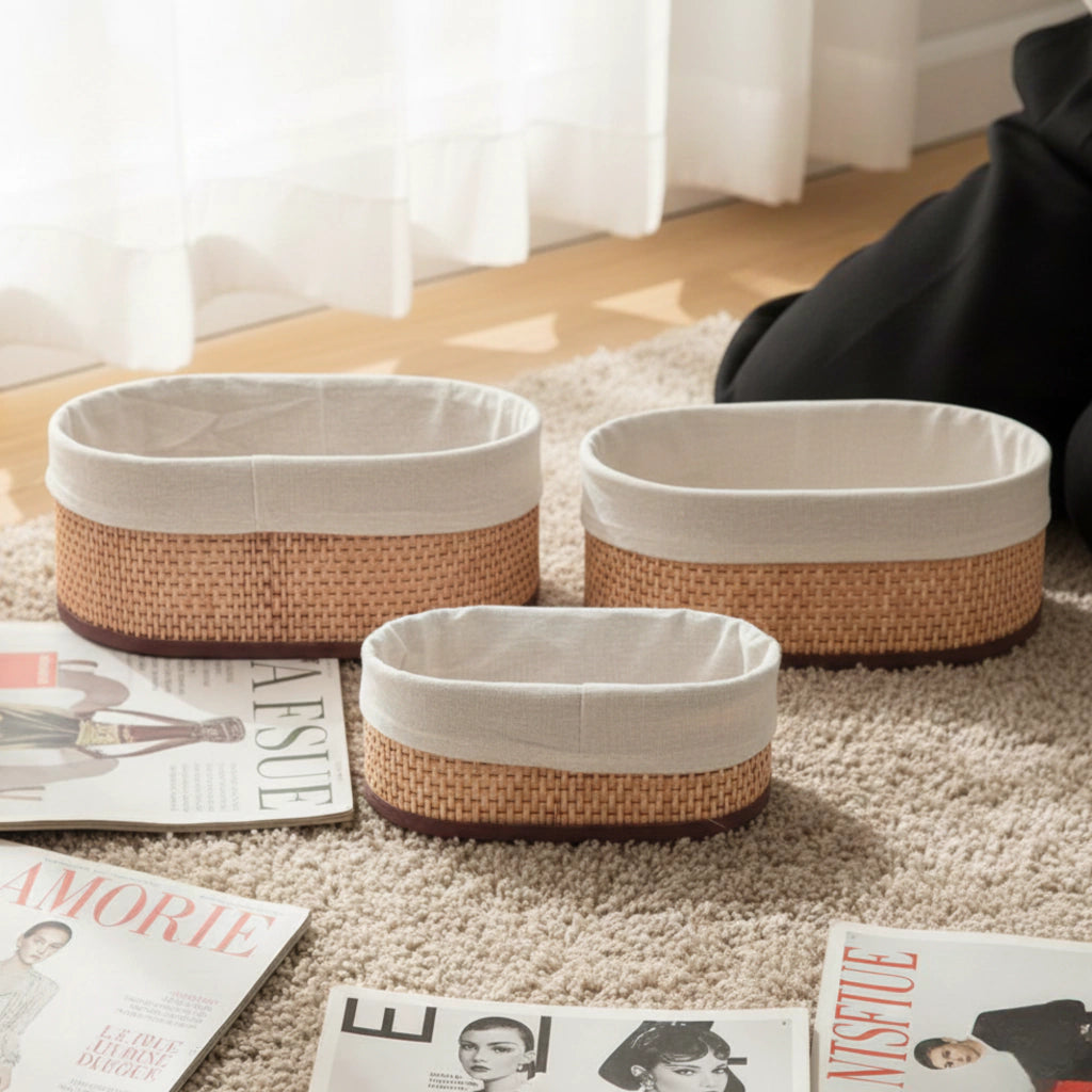 Woven Storage Basket Set with Liner