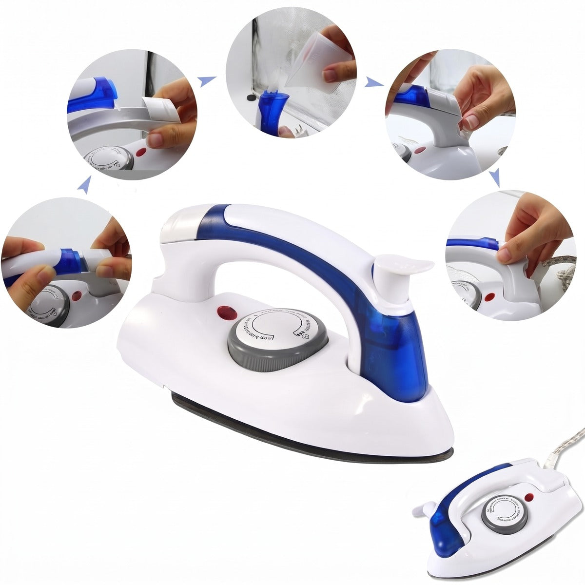 How to fold and unfold the handle of the mini travel iron