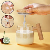 Rechargeable Self Stirring Wooden Cup