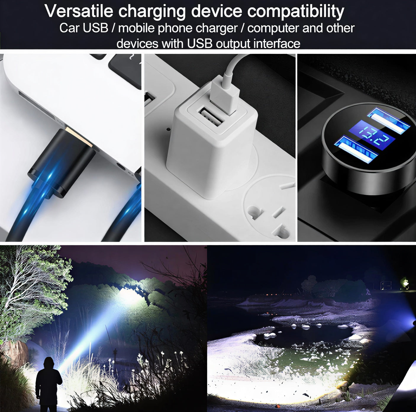 Wide Rechargeable LED Flashlight