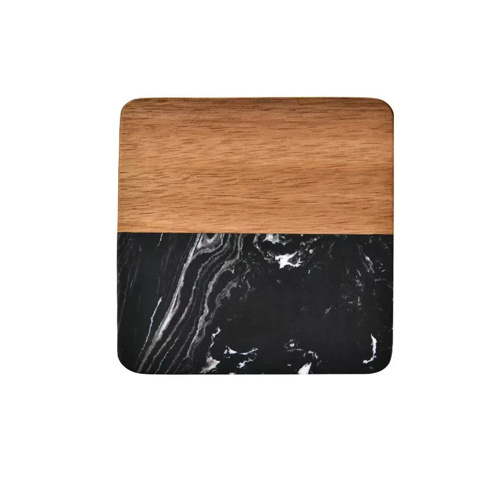 Marble & Acacia Wood Coasters