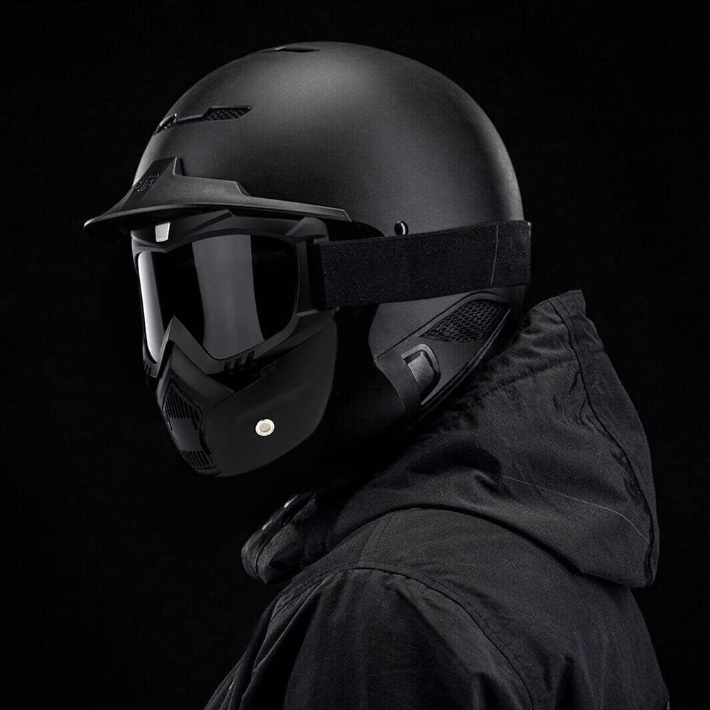 Motorcycle Goggles with Detachable Face Mask