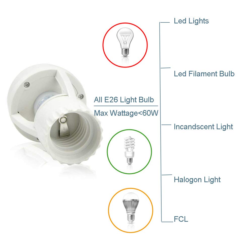 PIR Motion Sensor Light Socket