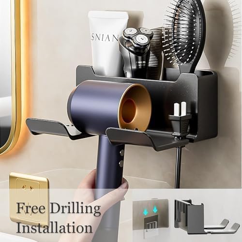 Wall-Mounted Hair Dryer Holder