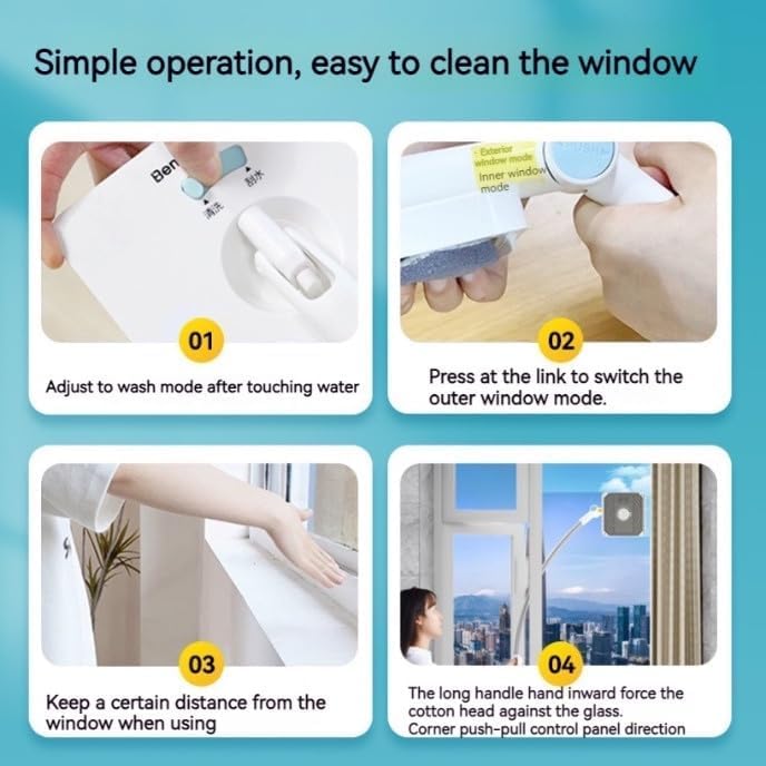 Dual Mode Extendable Window Cleaning Tool