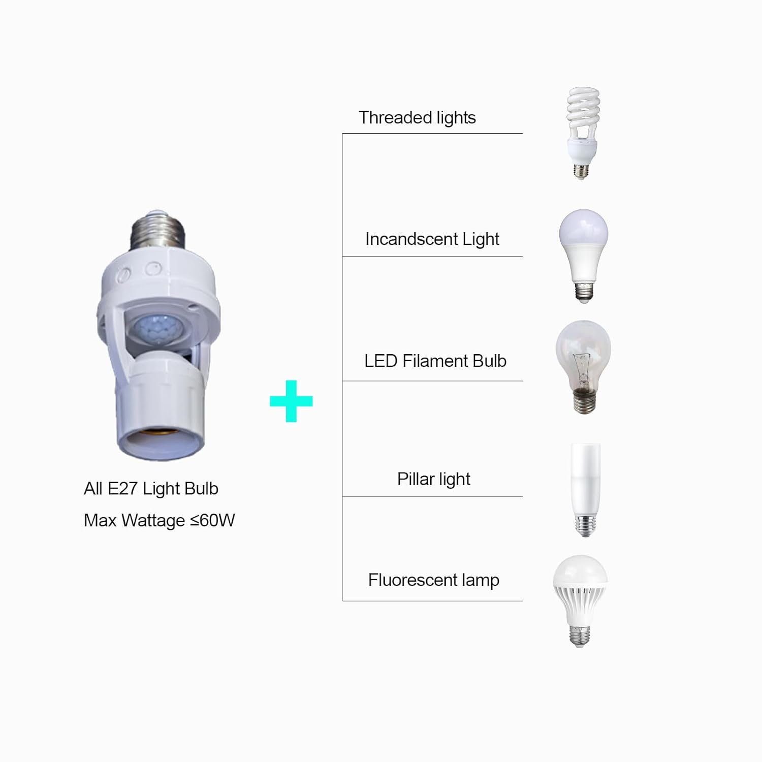 PIR Motion Sensor Light Socket