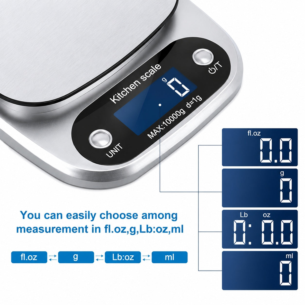 Digital Kitchen Scale with LCD Display