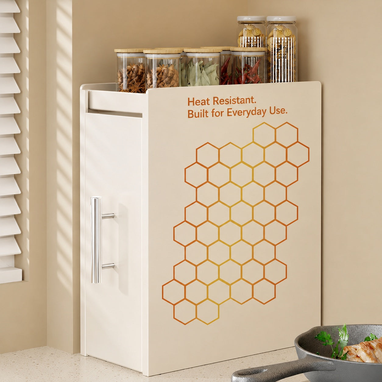 Hidden Sliding Condiment Rack
