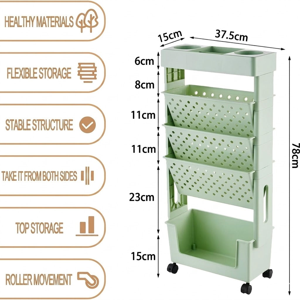 Movable Bookshelf Cart