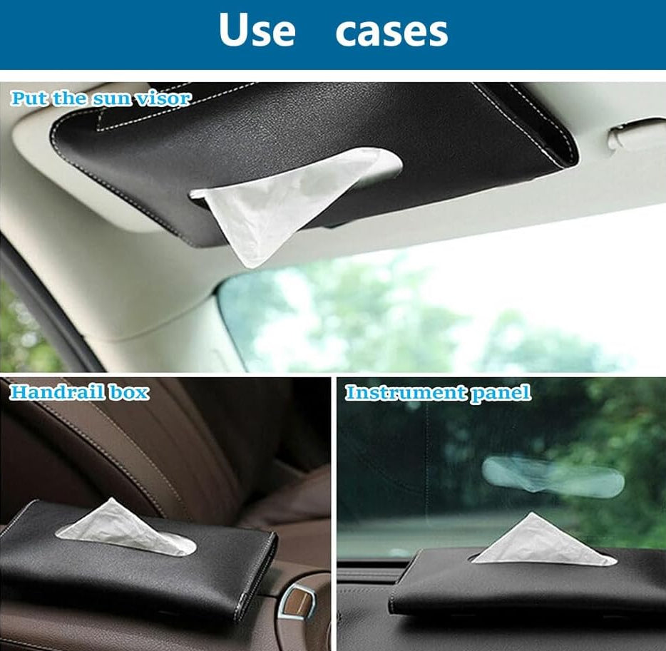 Leather Car Tissue Box for Sun Visor