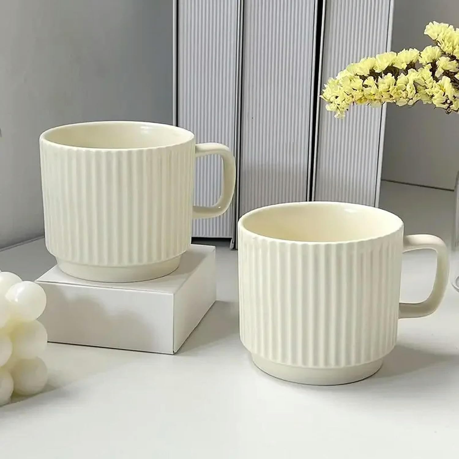 Stackable Ceramic Espresso Mugs (Set of 6)