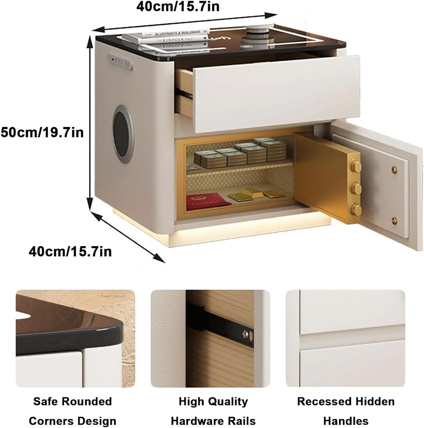 Smart Nightstand with Safe and Wireless Charging