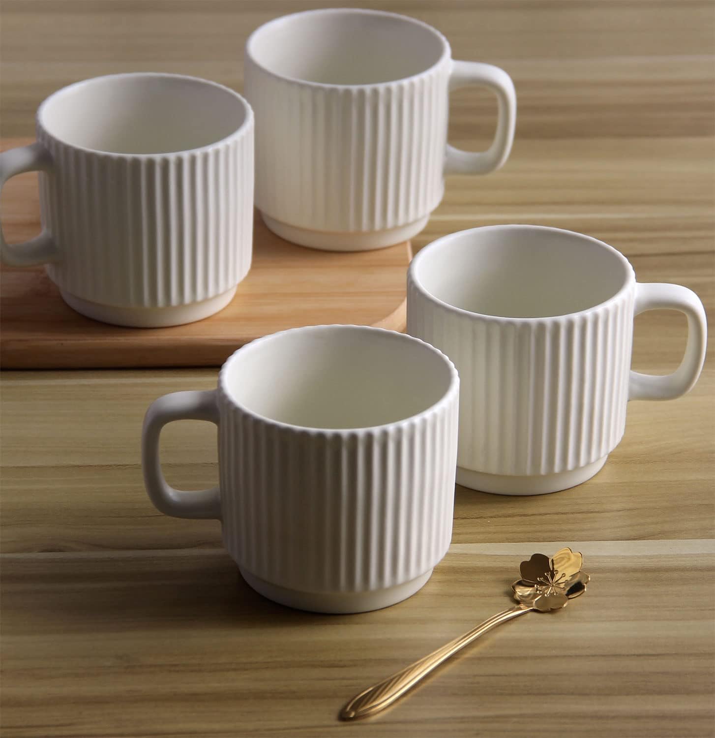 Stackable Ceramic Espresso Mugs (Set of 6)