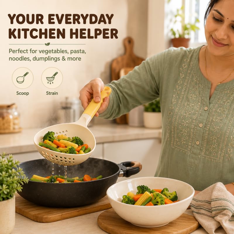 2-in-1 Strainer Spoon and Skimmer Ladle