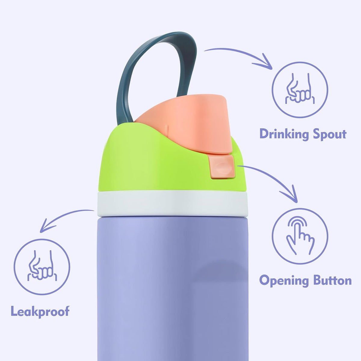 Insulated Stainless Steel Bottle with 2-in-1 Lid