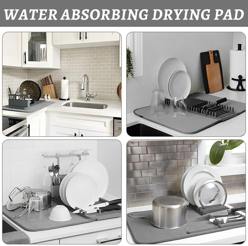 Dish Drying Mat with Plate Rack