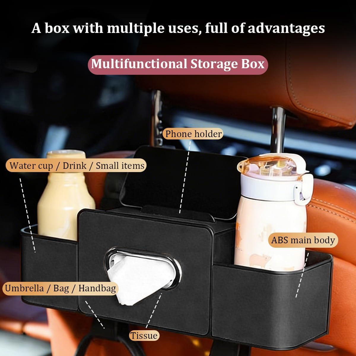 Car Seat Back Storage Box Organizer