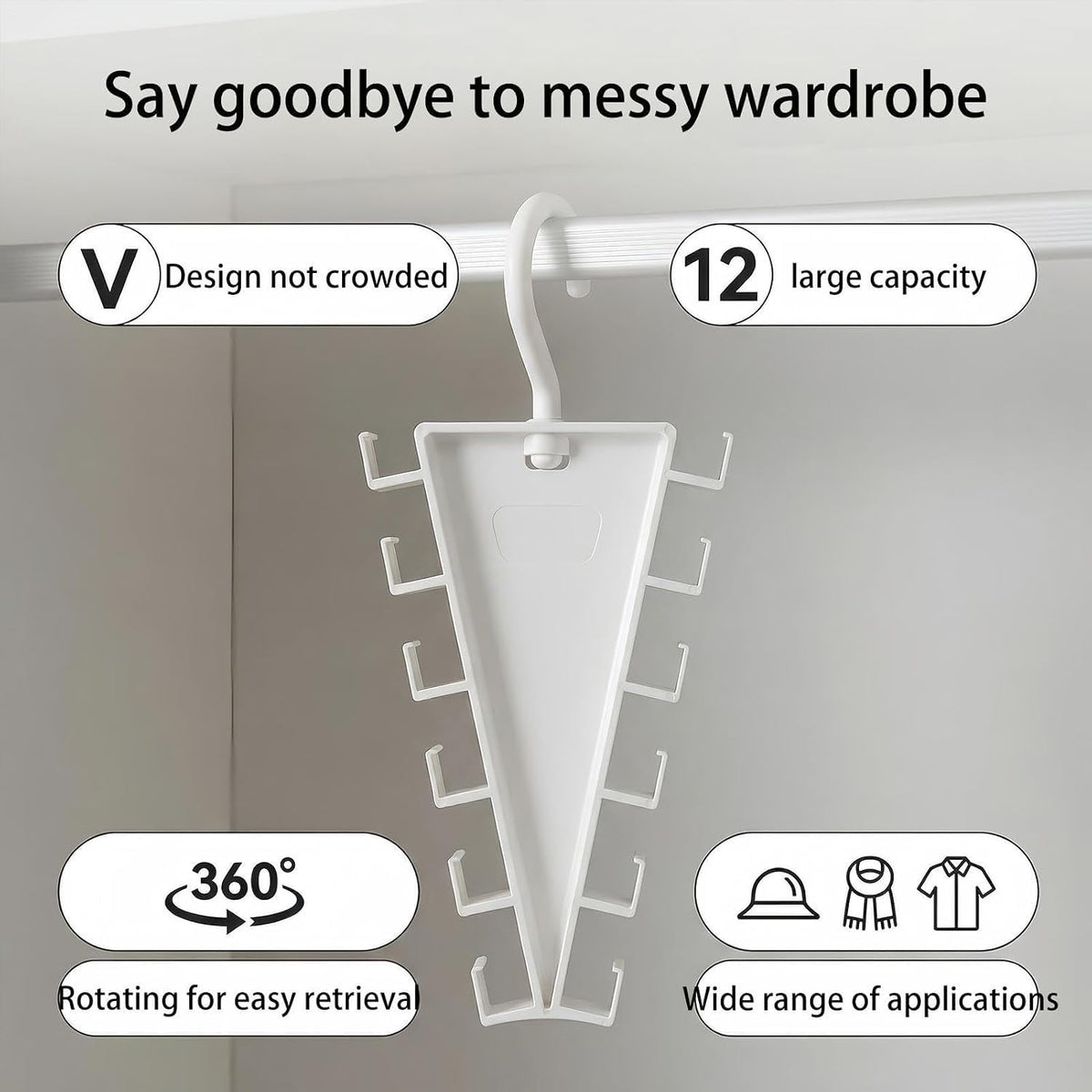 V-Shaped Wall-Mounted Clothes Hook Rack
