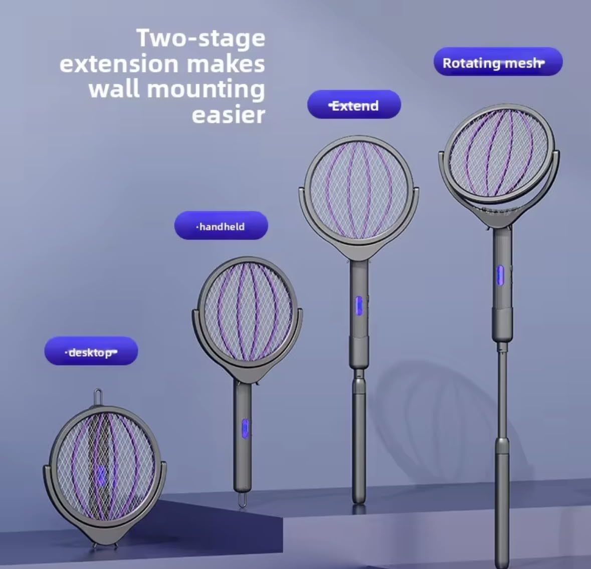 Foldable Electric Bug Swatter Racket