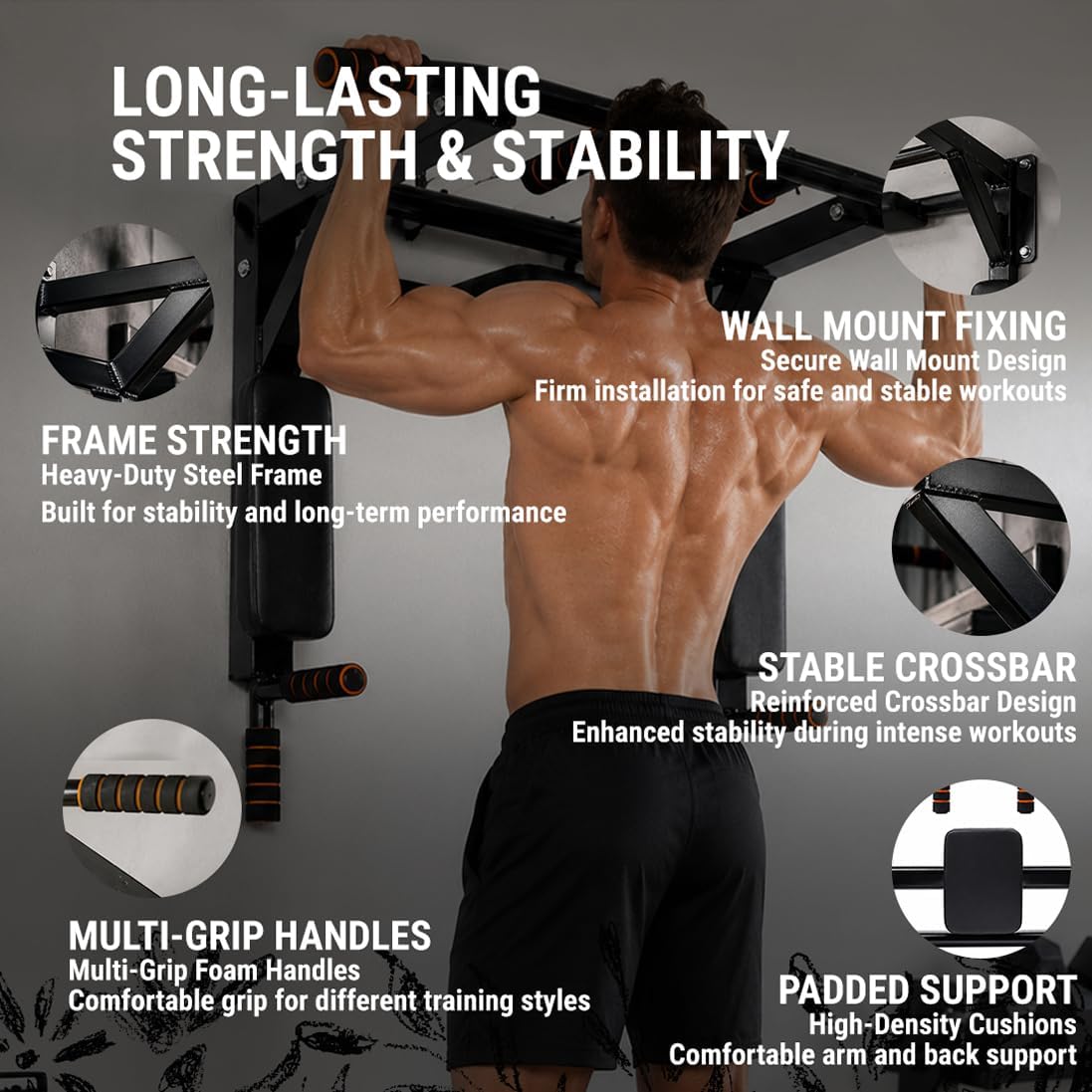 Wall Mounted Pull-Up and Dip Station
