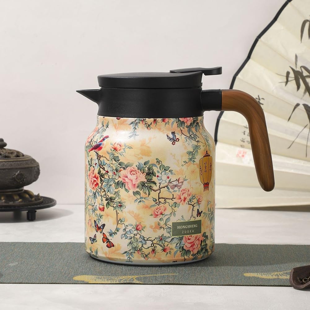 Vintage Floral Thermos with Infuser