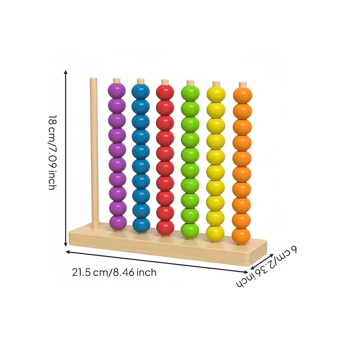 Wooden Rainbow Bead Stacking Toy