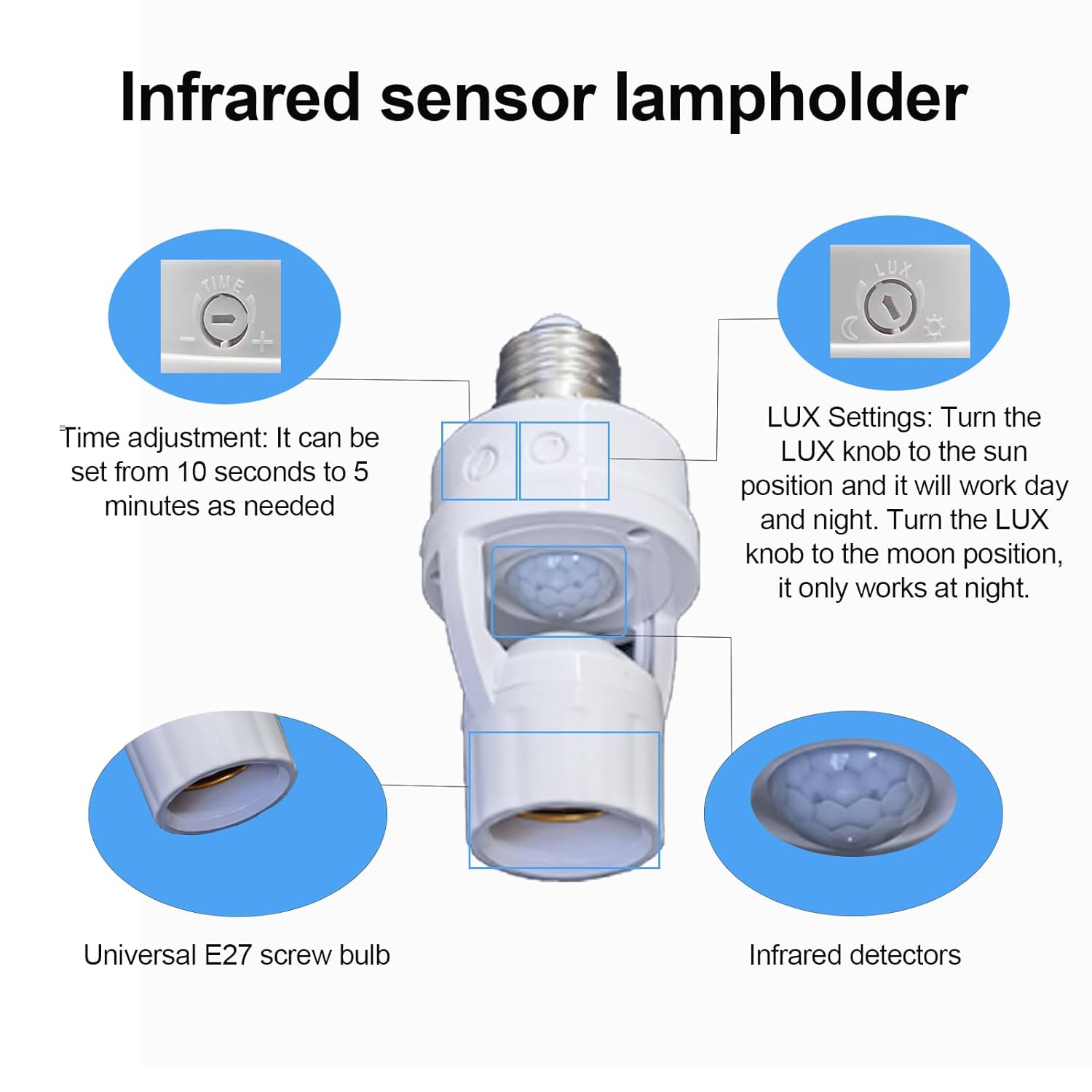 PIR Motion Sensor Light Socket